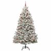 vidaXL &Aacute;rvore de Natal Artificial Verde e Branco 210 cm PVC e Metal