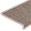 vidaXL Tapetes escada adesivos aspeto sisal 30pcs 65x21x4 bege-escuro