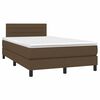 vidaXL Cama box spring c/ colch&atilde;o/LED 120x200cm tecido castanho-escuro