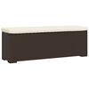 vidaXL Banco otomana com almofad&atilde;o 110x30x40 cm vime PE castanho