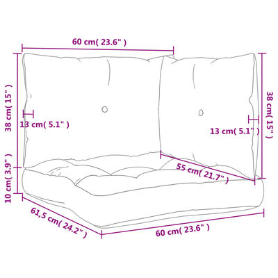 vidaXL Almofadões para sofá de paletes 3 pcs tecido padrão de folhas