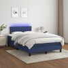 vidaXL Cama box spring c/ colch&atilde;o e LED 120x190 cm tecido azul