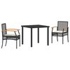 vidaXL Conjunto de Jantar para Jardim 5 unid. Cinza e Preto Vime