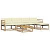vidaXL Conjunto de Sof&aacute;s para Exterior 6 pcs Branco e Creme
