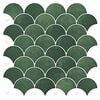 vidaXL Azulejo Escama de Peixe 10 pcs Verde-Escuro 30 x 30 cm