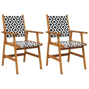 vidaXL Cadeiras de jardim 2 pcs madeira de ac&aacute;cia maci&ccedil;a