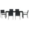 vidaXL Conjunto de Jantar para Jardim 7 pcs Preto Rattan de PE