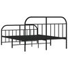 vidaXL Estrutura de cama com cabeceira e pés 140x200 cm metal preto