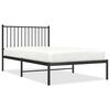 vidaXL Estrutura de cama com cabeceira 100x190 cm metal preto
