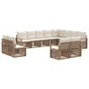 vidaXL Conjunto de Sof&aacute; de Jardim 12 unid. Bege vime PE