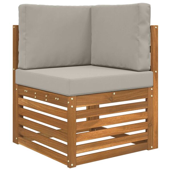 vidaXL Almofada para Sof&aacute; Externo 3 pcs Cinzento Poli&eacute;ster