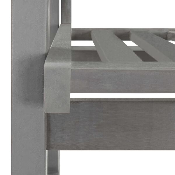 vidaXL Cadeira de baloi&ccedil;o com almofad&otilde;es ac&aacute;cia maci&ccedil;a cinzento