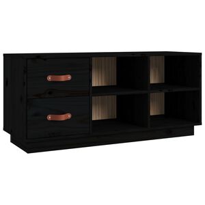 vidaXL Banco sapateira 100x34x45 cm pinho maci&ccedil;o preto