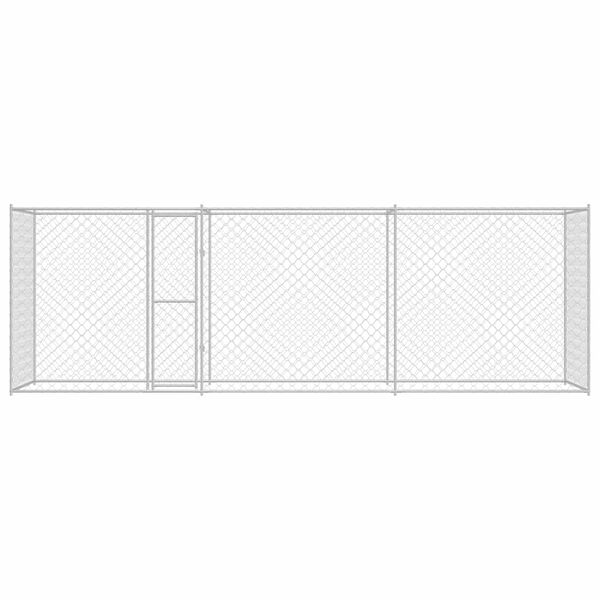 vidaXL Jaula para c&atilde;o Prateado 600 x 200 x 200 cm A&ccedil;o Galvanizado