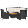 vidaXL 6 pcs conjunto lounge de jardim c/ almofad&otilde;es vime PE preto