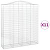 vidaXL Cestos gabi&atilde;o arqueados 11 pcs 200x50x220/240 ferro galvanizado