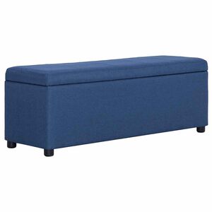 vidaXL Banco c/ compartimento de arruma&ccedil;&atilde;o 116 cm poli&eacute;ster azul