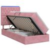 vidaXL Cama de Armazenamento LED com Colch&atilde;o Rosa 90 x 200 cm Veludo