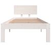 vidaXL Estrutura cama pequena solteiro 75x190 cm madeira maci&ccedil;a branco