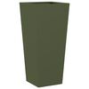 vidaXL Vaso/floreira de jardim 2 pcs 35x35x75 cm a&ccedil;o verde azeitona