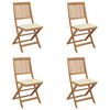vidaXL Cadeiras de jardim dobráveis c/ almofadões 4 pcs acácia maciça