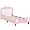 vidaXL Estrutura de Cama Infantil com Cabeceira Rosa 90 x 200 cm PU
