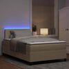 vidaXL Cama Box Spring LED Cinza Claro e Branco 120 x 190 cm
