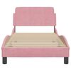 vidaXL Estrutura de cama com cabeceira Dover 80x200 cm veludo rosa