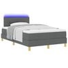 vidaXL Cama Box Spring LED com led Cinza Escuro 120 x 190 cm tecido