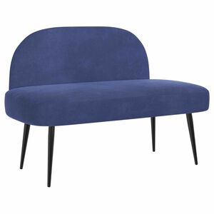 vidaXL Banco estofado com encosto Azul pol&iacute;cia 110 x 60 x 76 cm Veludo