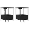 vidaXL Arm&aacute;rio de Cabeceira 2 pcs Carvalho Preto 42 x 41 x 56 cm