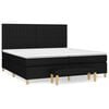 vidaXL Cama com molas/colch&atilde;o 200x200 cm tecido preto