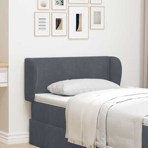vidaXL Orelha de Cabeceira Cinza Escuro 40 x 23 x 6 cm Veludo