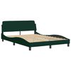 vidaXL Estrutura de cama Dover 140x200 cm veludo verde-escuro