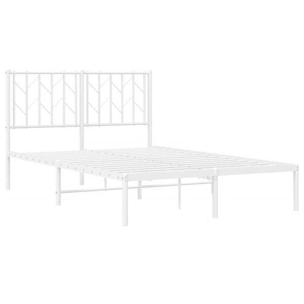 vidaXL Estrutura de cama com cabeceira 120x200 cm metal branco