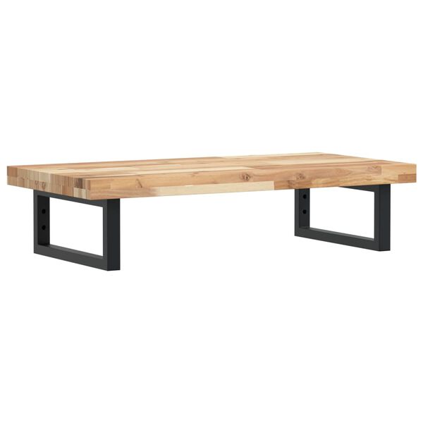 vidaXL Prateleira de parede p/ lavat&oacute;rio a&ccedil;o/madeira de ac&aacute;cia maci&ccedil;a