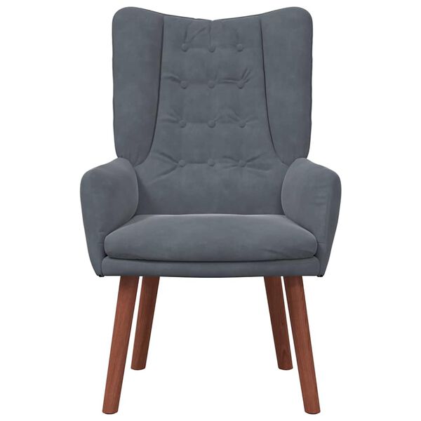 vidaXL poltrona Cinza Escuro 63 x 67 x 94 cm Veludo