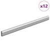 vidaXL Viga de Closet 12 pcs Prateado 464 x 15 x 29 mm