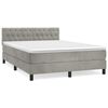 vidaXL Cama com molas/colch&atilde;o 140x190 cm veludo cinzento-claro