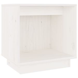 vidaXL Mesa de cabeceira 40x30x40 cm madeira de pinho maci&ccedil;a branco
