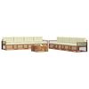 vidaXL Conjunto de Sof&aacute;s para Exterior 9 pcs Natural e Creme