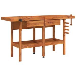 vidaXL Bancada de trabalho + gavetas/tornos 162x62x83 cm ac&aacute;cia maci&ccedil;a