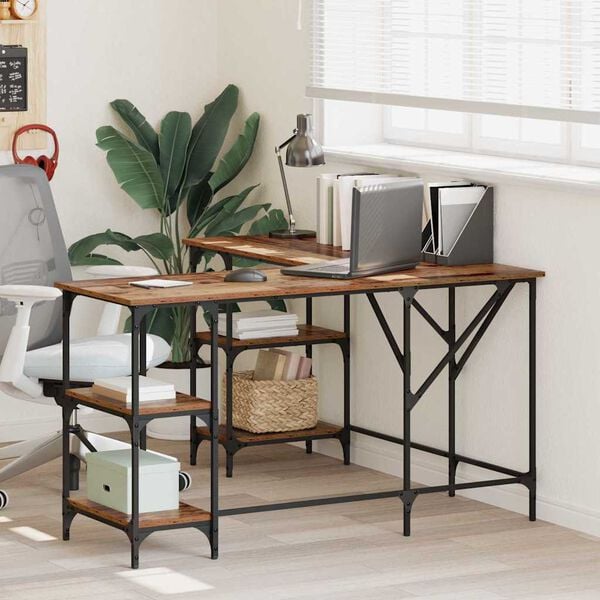 vidaXL Mesa Madeira Antiga 139 x 139 x 75 cm Madeira processada