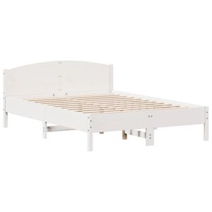 vidaXL Cama sem colch&atilde;o 140x200 cm madeira de pinho maci&ccedil;a branco