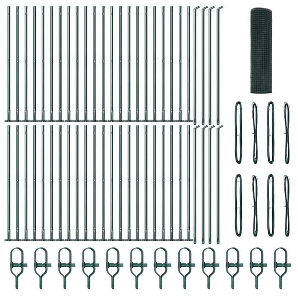 vidaXL Poste de Cerca Verde 100 x 0,5 m (malha de 12 x 12 mm)