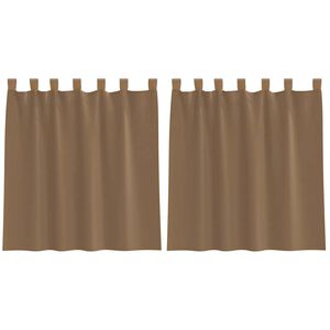 vidaXL Cortinas de voile com la&ccedil;os 2 pcs castanho-claro 140x140 cm