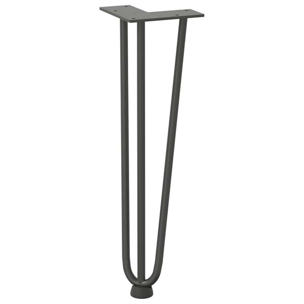 vidaXL Pernas de grampo para mesa de centro 4 peças antracite 42 cm aço maciço
