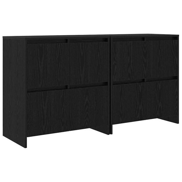 vidaXL Aparadores 2 pcs Carvalho preto 70 x 41 x 75 cm