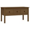 vidaXL Mesa de centro 102x49x55 cm pinho maci&ccedil;o castanho mel
