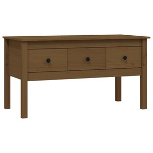 vidaXL Mesa de centro 102x49x55 cm pinho maci&ccedil;o castanho mel